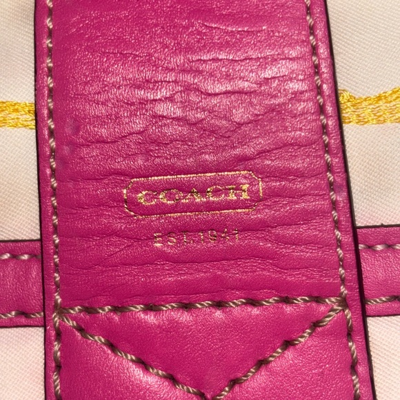 Coach Y2K Scribble Stitch Pocket satchel and brass hardware AS IS staining - Picture 7 of 15